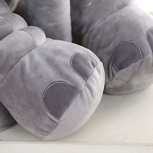 Kenmont Baby Kind Kinderkopfkissen Elefant elephant pillow weichem Schlaf Stuffed Plüsch Kissen Plüschtiere besten Geschenke 100% Baumwolle, 40cm*37cm*25cm (Grau) - 6