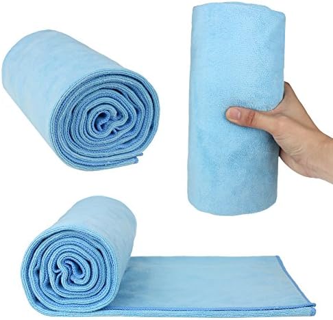 Microfibre Beach Towel, Gym &amp; Travel Towel, Xiyude Lightweight Super Absorbent Quick Dry Towels - Perfect for Yoga, Golf, Sports, Pilates, Camping, Swimming (180cm x 90cm) &amp; the Home - Includes Carrying Bag (M 140 x 70cm, Blue)