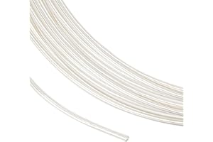 BENECREAT Alambre de plata de ley 999, 0,6mm/calibre 23, 1m/3,28ft Alambre redondo para fabricación de joyas DIY, proyectos de carrete, pulseras y pendientes