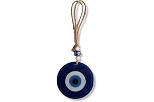 MYSTIC JEWELS - Adorno Ojo Turco Redondo con Jude para Decoración de Pared, Evitar Mal de Ojos de tu casa, Amuleto Buene Suerte, Good Luck Ornament (Azul)