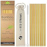 pajitas bambu o acero Un mejor producto para las correas de plástico: este juego de 8 pajitas de bambú viene completo con una bolsa de almacenamiento de algodón con cordón y un práctico cepillo de limpieza y con el embalaje 100% reciclable, creemos que estas pajitas de bambú natural de estilo tropical son una alternativa elegante a las pajitas de plástico desechables.