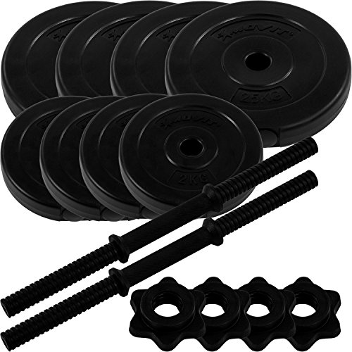 MOVIT® Kurzhantel 2er Set, Varianten 20kg, 30kg, 40kg, Stangen gerändelt mit Sternverschlüssen - 2