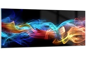 ARTTOR Moderne Impression sur Verre 100x40cm Image Tableau en Verre Decoration Murale Résumé air coloré figure Grand Tableaux Decoratifs Muraux Chambre Cuisine Panoramique Deco Cadre Salon Art GAB100x40-2171