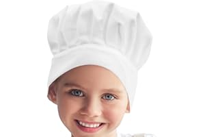 Ulife Mall Chef's Hat Adult Kids Adjustable Elastic Baker Kitchen Catering Cooking Chef Cap Comfortable Kitchen Uniform Cap, White/Unisex