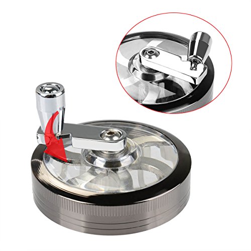 Skr Ø55mm 4 teilig Hand Kurbelte Kräutermühle Grinder Crusher aus Premium Zink Legierung für Kräuter, Herb, Weed, Spice, Tabak usw. - 5