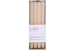 DONAU HOME Zestaw długich świec prętowych żebrowanych/kremowych, beżowe/ 4 sztuki / 30 x Ø 2,5 cm nieperfumowane/żłobione świece prętowe/świece stołowe do dekoracji salonu, łazienki/czas palenia 10
