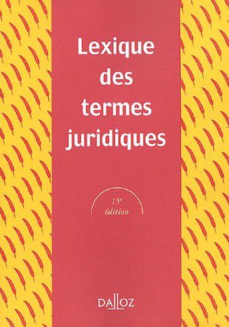 couverture de : Lexique des termes juridiques