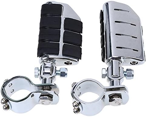 ANAY Universal Chrome Aluminum Rubber Motorcycle Foot Pegs Rear Footrests Pedals for Honda CBR 600RR Harley 883 Yamaha r1