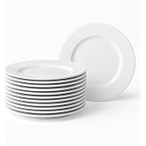 Set of 12 White Porcelain Round Dinner Plates 27cm | Serve your dishes with elegance. Classic and sturdy design, fully dishwa