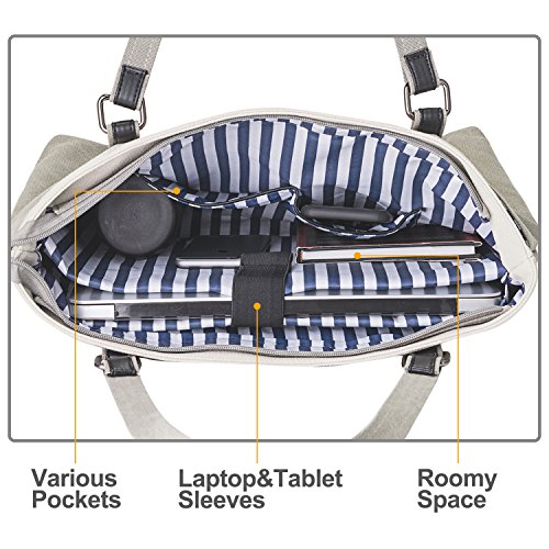 Tasche f  r Laptop  GRM Laptoptasche Schultertasche Handtasche aus Segeltuch f  r Laptop mit Bildschirmdiagonale 39 6cm Wei  -grau