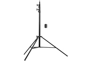 HWAMART 10ft/3M Heavy Duty Light Stand, Adjustable Metal Tripod Stand, Photography Spring Cushioned Stand for Photo Studio Softbox Umbrella Reflector Strobe