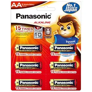 Panasonic Alkaline AA Battery, Pack of 6