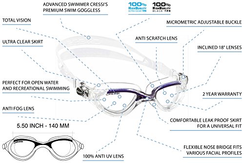 Cressi FLASH Schwimmbrille, Made in Italy - 2