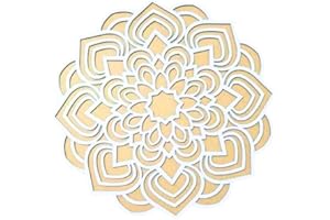 ADITRI CREATION DIY MDF Readymade Round Rangoli Mat Easy to Use Rangoli Template Easy to Fill Wooden MDf Rangoli Boards for Indian Traditional Festival of colours Decoration (Size:- 12 Inches Diameter)