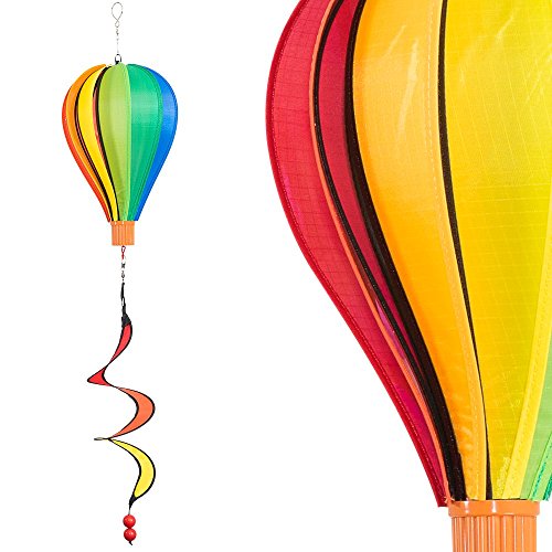 Windspiel - Micro Balloon TWISTER - wetterbeständig - Ballon: Ø17cm x 28cm, Spirale: Ø10cm x 35cm - inklusive kugelgelagerter Aufhängung