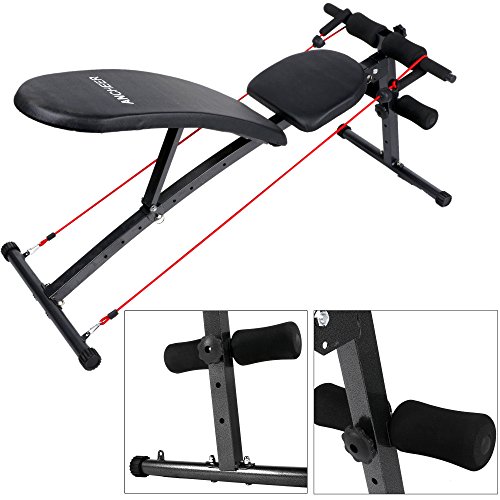 Ancheer klappbar Multifunktions-Hantelbänke,Bauchtrainer ,Rückentrainer ,Hantelbank Multi Winkel Plus, Sit-up Bank ,klappbar & verstellbar ,inkl. 2 Widerstandsbänder - 7