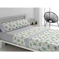 Mora Juego de sábanas F60 Cama 90 cm. Color Gris - Sedalinne