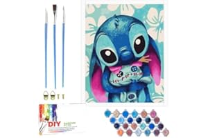 QDUODUO Malen Nach Zahlen für Teenager und Erwachsene Anfänger, 40x50cm Paint by Numbers Große Cartoon Painting Basteln Kit mit Leinwand Pinseln Acrylpigment, DIY Gemälde Bastelset für Jungen Mädchen