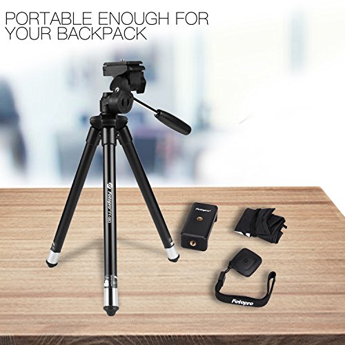 Fotopro 39.5 Pollici Treppiede di Cellulare Treppiede di Fotocamera in Alluminio Supporto di Fotocamera Portabile con Telecomando Bluetooth e Clip da Montare Smartphone per Riprese in Esterno, Viaggio o Creazione di Youtube Video, ecc (Argento)