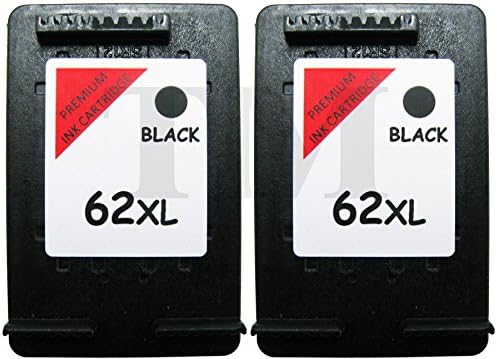 Best Office Supplies Remanufactured 62 XL Twin Black Ink Cartridges compatible with HP Envy 5540, 5541, 5542, 5543, 5544, 5546, 5640, 5642, 5643, 5644, 5646, 5660, 5665, 7640, 7645, Officejet 5740, 5742, 5744, 5745, 5746, 8040, 8045 e-All-In-One, 200 Mobile, 250 Mobile Printers