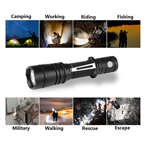 Odepro Taktische Taschenlampe EDC Taschenlampe IP68 Wasserdichte Militär Taschenlampe mit 3000mah Akku für den täglichen Gebrauch - 5