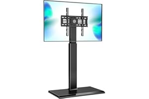 FITUEYES Szafka podłogowa z żelazną podstawą do telewizora 27-55 cali, obrotowy, plazmowy wyświetlacz LCD z regulacją wysokości Zarządzanie kablami VESA Max 400 x 400 mm (klasyczny czarny)