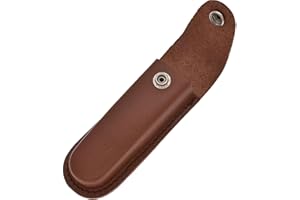 BEMVP Leather Knife Sheath Holder Folding Blade Pocket Knife Sheath Storage Case with Snap Closure and Belt Loop Pocket Pouch