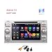Produktbild Freeauto für Ford Focus II (2005-2007) C-Max (2005-2007) S-Max (2006-2011), Android 8.1 Quad Core 17,8 cm Doppel DIN Auto DVD Player HD Touchscreen GPS Navigation mit Kamera (Sliver)