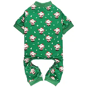 Dog Pajamas Dog Onesie Dog Pjs Santa Claus Super Soft and Stretchy Dog Christmas Jammies for Small Medium Dogs (S/M)