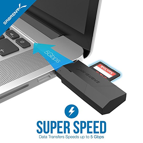 Sabrent Externe Kartenlesegeräte – 2-Schlitz Mikro USB OTG und USB 3.0 Flash-Speicher Kartenleser für Windows, Mac, Linux und allen Android-Systeme (OTG) – unterstützt SD, SDHC, SDXC, MMC / MicroSD, T-Flash [Schwarz] (CR-UMMB) - 7