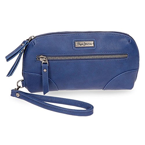 Preisvergleich Produktbild Pepe Jeans Croc Marino Geldtasche Geldbörsen Geldbeutel Reißverschluss Brieftasche Madchen Damen Blau