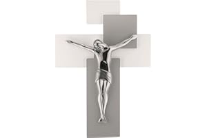 Bongelli Preziosi Crocifisso Moderno Grigio Argento 27x19 cm Marmorino