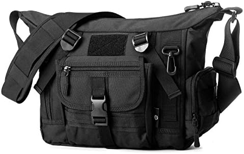 VESIA Water Resistant Messenger Bag Nylon Satchel Shoulder Crossbody Sling Working Bag Bookbag Briefcase Fits 14 Inch Laptop for Men
