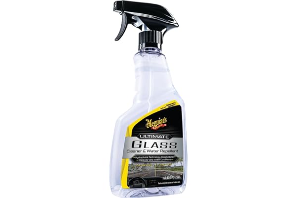 Meguiar's® Spray Nettoyant Vitres Hydrophobe - Ultimate G240416EU, Bouteille de 16 oz (473 ML), Blanc