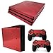 Produktbild Stillshine PS4 Pro Skin Aufkleber Sticker Design Folie schützende Haut Schale für Sony Playstation 4 Pro Konsole & 2 Dualshock Controller (Glossy Red)