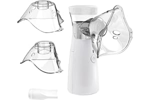 FONCBIEN Nebulisateur Inhalateur Pour Adultes - Aérosol Silencieux avec Embout Buccal et 2 Masqueet 1 Embout, pour Enfants et Adultes, Idéal à Domicile et en Voyage