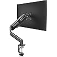 Bracwiser Single Monitor Arm, Single Monitor Desk Mount for Most 17-27 inch Screens up to 6kg with Tilt Swivel Rotation, Single Screen Stand with Clamp/Grommet Mounting Base, VESA 75/100mm (MD82)