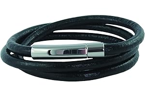 König Design Lederkette Lederhalsband Lederarmband Glatt 4 mm - 6 mm Herren Halskette Braun 17-100 cm lang mit Hebeldruck Verschluss Silber Rund