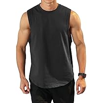 Runcati Débardeur Sans Manches Pour Homme - T-shirt De Fitness - Gym - Entraînement - Sport - Maillot De Corps Pour Homme - Coton - Bodybuilding - T-shirt Ample, Beige, S