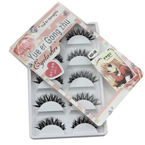Oyedens 5 Pair / Lot KreuzschnüRung VoluminöSen Falsche Wimpern - 2