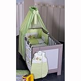 19 Tlg. Bett-Set Sleeping Bear grün + Babyzimmer Felix in Akaziengrau mit 3-türigem Kleiderschrank - 4