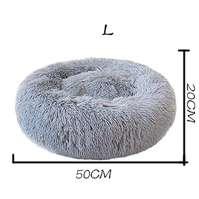 sunnymi® Nid de Compagnie Lit de Couchage de Litière de Chat PV de Sommeil Profond de Litière Confortable de Chien de Chenil de Peluche Convient aux Animaux Domestiques et aux Chats (L, Gris)
