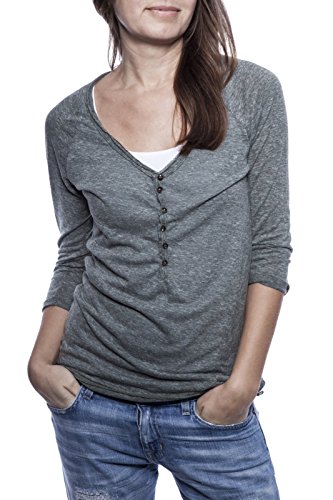 Ella Manue Ladies Women Serafino Shirt Clara Femme Chemise, Size: S, Color: Green Melange