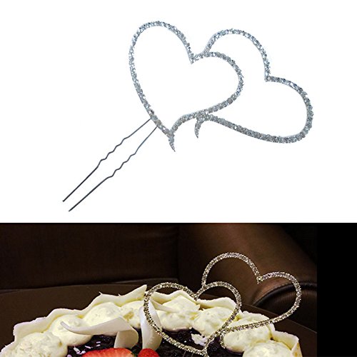 Phizhi®Hochzeit Geburtstag Party Tortenaufsatz Tortenfigur Herz Cake Topper Torten Deko - 5