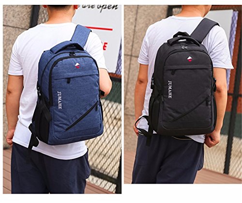 Maod Leinwand Freizeit Schulrucksack Jungen Rucksack schule daypack Laptoprucks  cke 15 Zoll Schultasche laptop backpack  Blau 