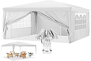 YUEBO Gazebo da Giardino Gazebo 3x3 m Pieghevole Gazebo Richiudibile con 4 Pareti Tende Gazebo Chiuso Impermeabile Tendone per Esterno,Campeggio