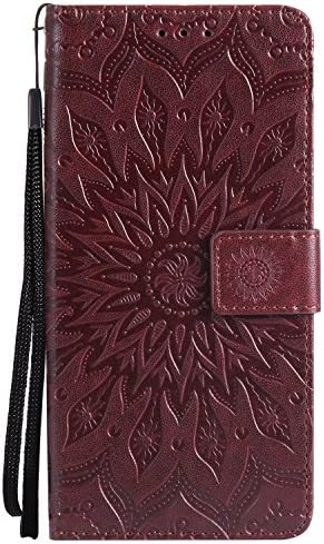 Huawei Mate10 Lite Case - High Quality Flip PU Leather Case Sun Embossed Pattern/Stent/Wallet/With Card Holder/Protection Case Cover for Huawei Mate10 Lite(Brown)