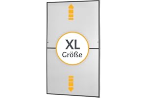 empasa Insektenschutz Fliegengitter für bodentiefe Fenster MASTER SLIM XL extra groß mit Alurahmen individuell kürzbarer Selbstbausatz in weiß, braun oder anthrazit, 130 x 220 cm