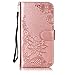 Produktbild Homikon PU Leder Hülle Schön Spitze Schutzhülle Brieftasche Ledertasche Bookstyle Lanyard Weiche Handyhülle Kunstleder Lederhülle Silikon Tasche Kompatibel mit Samsung Galaxy A3 2017 - Roségold