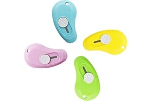 SUNICO Box Cutter - 4 Pcs Box Opener Parcel Opener Package Opener,Paper Cutting Box Cutters,Box Cutter Safety Knife Portable Telescopic Art Knives,Letter Opening and Paper Cutting Knives,Stationery,Office.